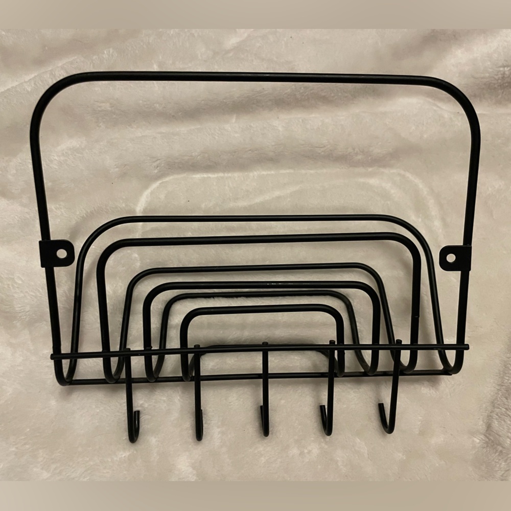 Black Metal Mail & keys Rack - Picture 2 of 2